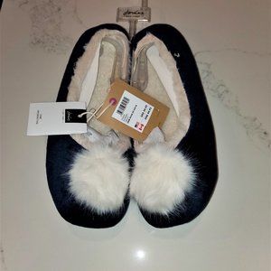 Joules Slippoms Pom Pom Velvet Slippers - NWT Size 7/8
